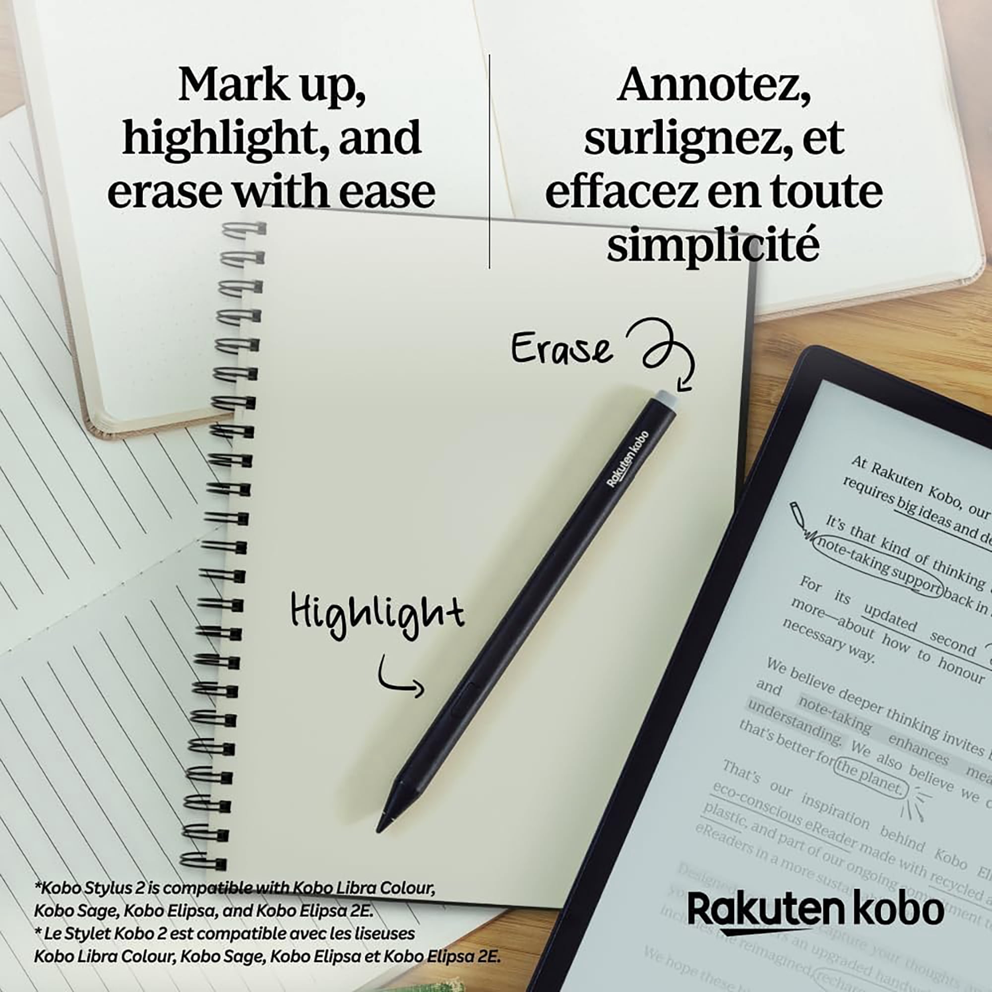 Kobo Stylus 2 for Kobo Libra Colour, Kobo Sage, Kobo Elipsa, and