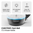 thumbnail image 4 of Chefman Fast Boil 1.7L Electric Glass Kettle w/ Tea Infuser, Removable Lid - Black, New, 4 of 9
