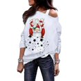 thumbnail image 1 of Chandail en Molleton de Noël Épaules Dénudées Chandail Père Noël Col Rond pour Femme, 1 of 10