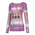 thumbnail image 4 of Jolis Hauts d'Été pour Femmes Imprimé à Nouer Patchwork T-Shirt à Col Rond T-Shirt Décontracté Blouse Hauts Blouses Chic pour Femmes en Liquidation, 4 of 7
