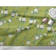 thumbnail image 3 of Soimoi Modal Satin Fabric Leaves & Peony Floral Decor Fabric Printed Yard 42 Inch Wide, 3 of 5