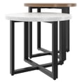 thumbnail image 4 of HOMETRENDS 2-Piece Steel Outdoor Nesting Side Tables, Brown/Off-White, 4 of 10