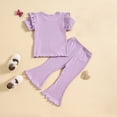 thumbnail image 4 of Birdeem Chemises pour Filles Mode Filles Manches Courtes Décontractées Col Rond Boutons Ensembles de Shorts Unis, 4 of 12