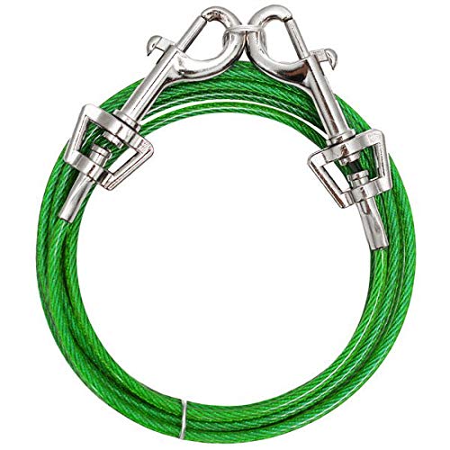 MPP Petit Chien à Nouer, Vinyle Enduit, Double Pivot, Câble de Retenue Extérieur, Supporte 10 Lb (20 Pi)