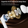thumbnail image 3 of Monster Bluetooth Wireless Earbuds, Bluetooth 5.3 Headphones HiFi Stereo, Crystal Clear Call, 30H Playback, Type-C Charging, IPX6 Waterproof Wireless in-Ear Earbuds, Silver, 3 of 8