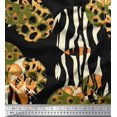 thumbnail image 1 of Soimoi Black Poly Georgette Fabric Leopard & Wild Animal Skin Decor Fabric Printed BTY 52 Inch Wide, 1 of 3