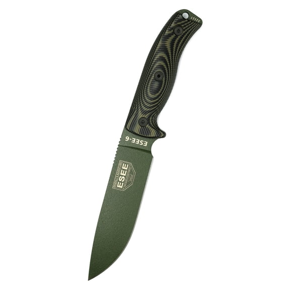 ESEE 6POD-003 Couteau à Lame Fixe OD Vert 1095 Acier au Carbone et OD/noir G10