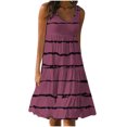 thumbnail image 2 of SMihono Robes d'Été Bohémiennes pour Femmes Grande Taille Mode Décontractée Aguichant Col Carré Imprimé Robes d'Été Sans Manches Robe Chandail, 2 of 5