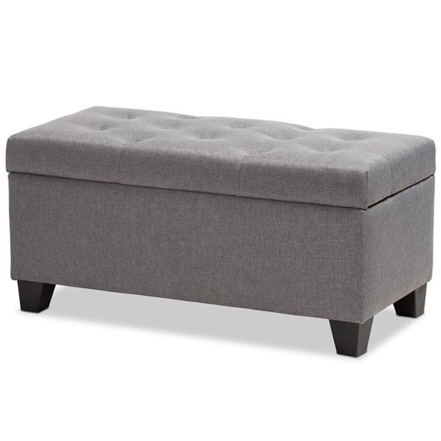 Bowery Hill Banc Ottoman Rembourré avec Rangement, Gris