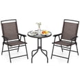 thumbnail image 2 of Costway 3 PCS Outdoor Bistro Dining Furniture Set with 1.57" Umbrella Hole Rippled, 2 of 10