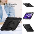 thumbnail image 3 of XYX For iPad Air 5th/4th Generation 10.9 inch 2022/2020 Case, 360 Rotating Shockproof Cover with Stand, Screen Protector, Shoulder Strap, Black, 3 of 7