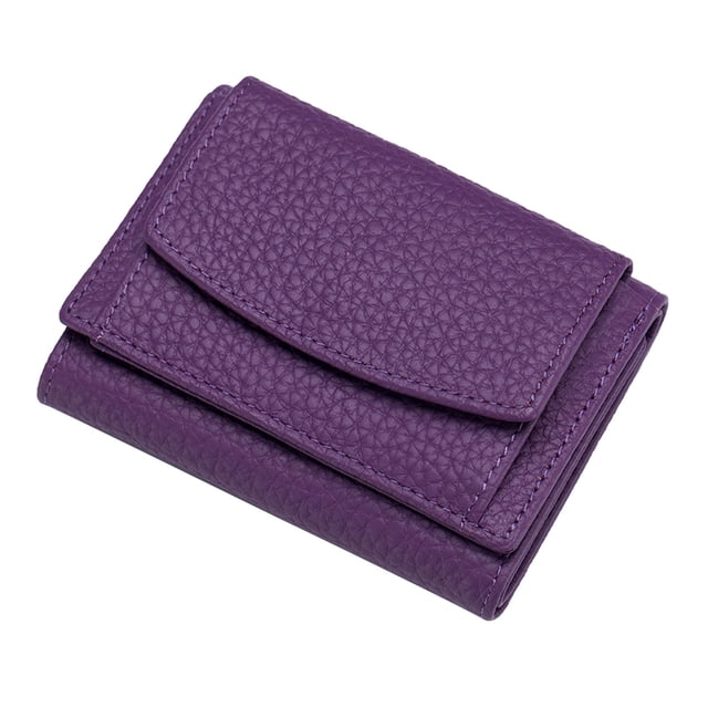 Portefeuille Mini Petit Portefeuille Femme Ultra Mince en Cuir de Vachette Pleine Fleur