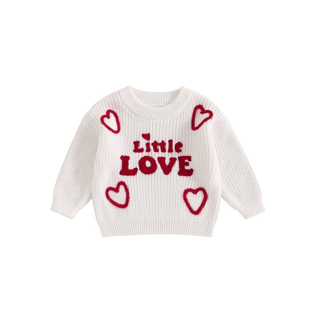 Gupgi Chandails de Printemps pour Filles, Mode Cœur d'Amour, Manches Longues, Col Rond, Pulls pour Bébés Filles