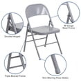 thumbnail image 2 of HERCULES Series Triple Braced & Double-Hinged Gray Metal Folding Chair, 2 of 9