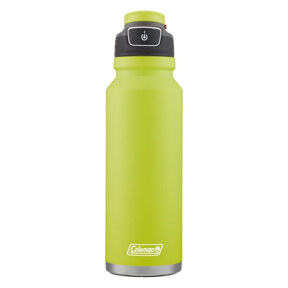 Coleman FreeFlow AUTOSEAL Stainless Steel Water Bottle, 40 oz (1.18 L), Spider Mum Green