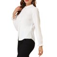 thumbnail image 4 of INSPIRE CHIC Blouse Haut à Col Montant à Volants Boutonné à Manches Longues pour Femme P Blanc, 4 of 8