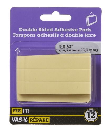 3" x 1/2" Double Sided Adhesive Pads 12 Pieces
