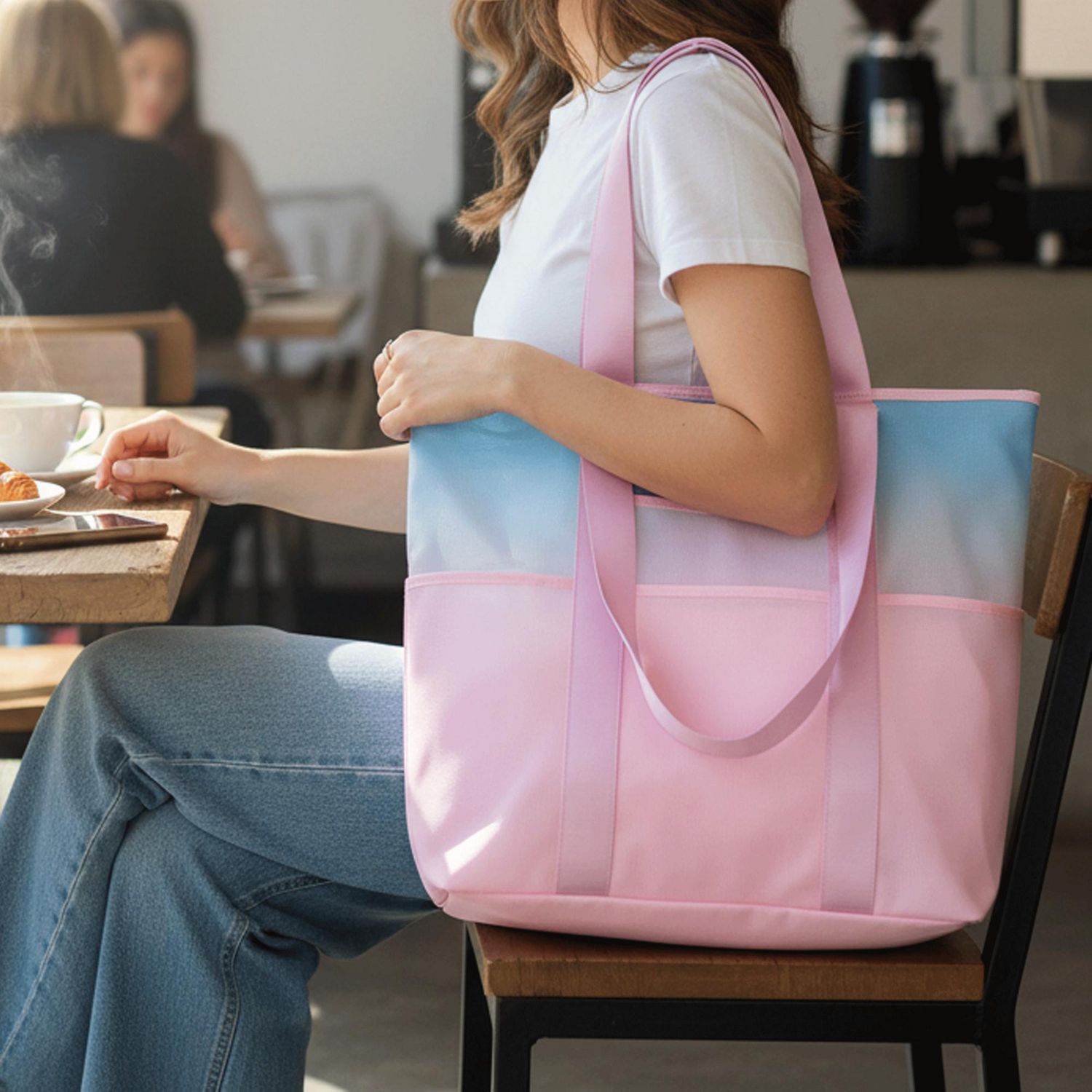 Sac fourre-tout en mesh à poches multiples pour femme adulte Time and Tru