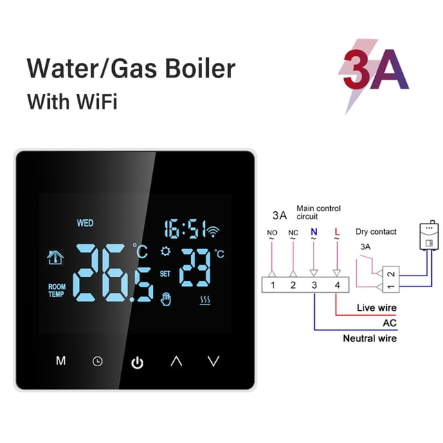 Smart Wifi Thermostat Electric Floor Heating Water/Gas Boiler LCD Digital Touch Temperature Control Wireless ,Easy to Install