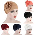 thumbnail image 2 of Side Applique Flower Hijab Hat Muslim Baotou Hat, 2 of 8