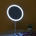thumbnail image 3 of Rechargeable Round Makeup Mirror with L-ED Light Screen Switch Detachable Base Desk Makeup Mirror, 3 of 8