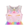thumbnail image 4 of Flower Girls Dress Unicorn Rainbow Pageant Princess Party 4 Years, 4 of 7