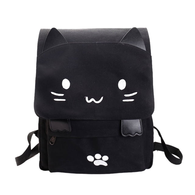 Transemion Men S Backpack Rugged And Durable Construction Travel Fun Canvas Backpack White-Cat 1Set