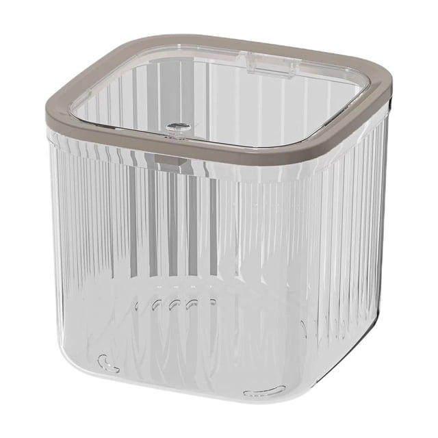 SLYNSHome Mini Desktop Trash Can Press Lid Organizer for Tidy Desk Storage - White - L