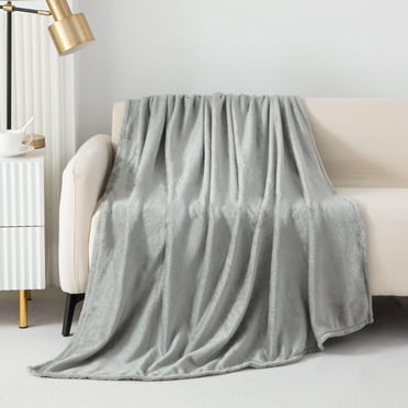 Couverture jetée peluche Mainstays gris
