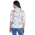 thumbnail image 4 of Moomaya Womens Printed Top Roll-Up Sleeve Collar Neck Button-Down Shirt, 4 of 7