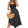 thumbnail image 3 of Julyccc Robe Maxi Boho Sans Manches pour Femmes, Robe d'Été de Plage à Boutons, 3 of 4
