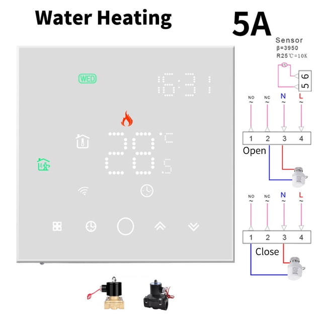 APP WiFi Smart Thermostat, Electric Floor Heating/ Water/Gas Boiler Temperature Remote Controller Temperature Controller ,Easy to Install