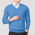 thumbnail image 5 of Xcmzpl Chandail-Robe à Col en V pour Hommes, Tricot, Manches Longues, Coupe Ajustée, Chandails Mode, Chandail à Enfiler, Chandail de Base Uni, Hauts de Chandail d'Automne, 5 of 5