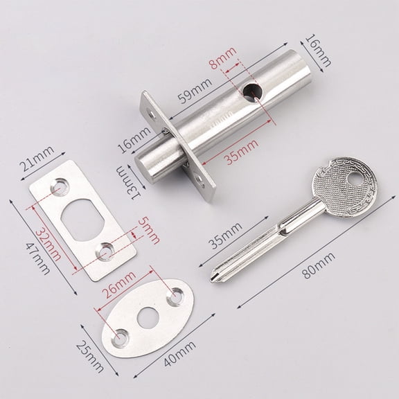 Stainless Steel Hidden Manager Tubewell Key Mortise Lock Hardware with Key Screw