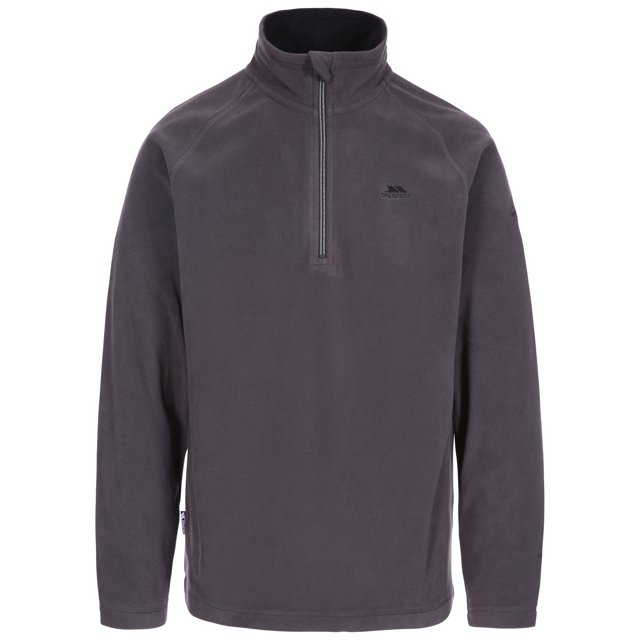 Trespass Mens 1/2 Zip Microfleece Blackford Dark Grey in Size - L