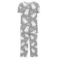 thumbnail image 4 of Jamicy Pyjama Confortable pour Femmes Ensemble Grande Taille Ample Imprimé d'Halloween Col Rond à Boutons Ensemble de Pyjama Capri Pyjama d'Halloween, 4 of 4