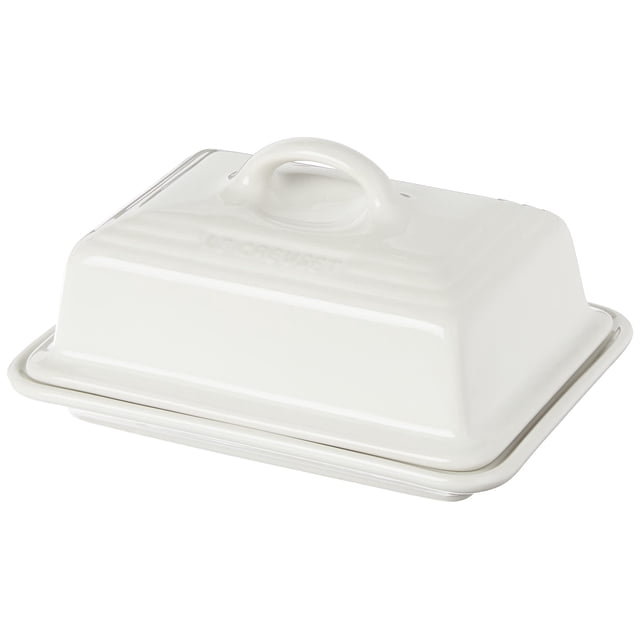 Le Creuset Plat à Beurre Européen en Grès, Blanc