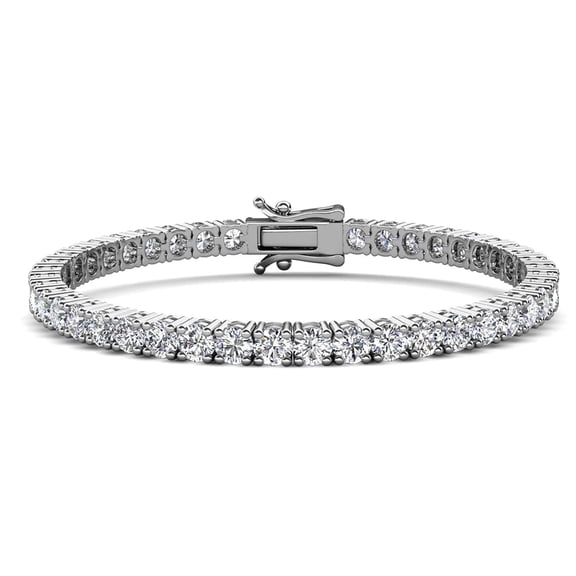Cate & Chloe Olivia 18k White Gold Plated Tennis Bracelet Simulated Diamond Crystals for Women