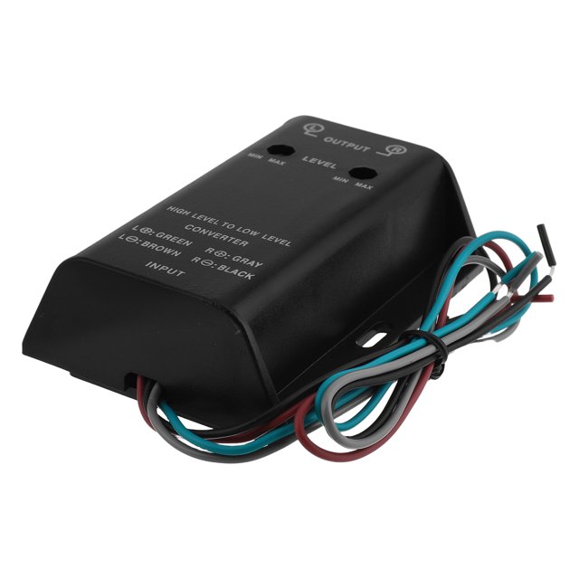 KAKOWELY Black Car Audio Converter High To Low Level Adapter For Vehicle Amplifiers And Speakers Audio Conversion Automotive Replacement Parts,3.46X"X2.48"X1.18"