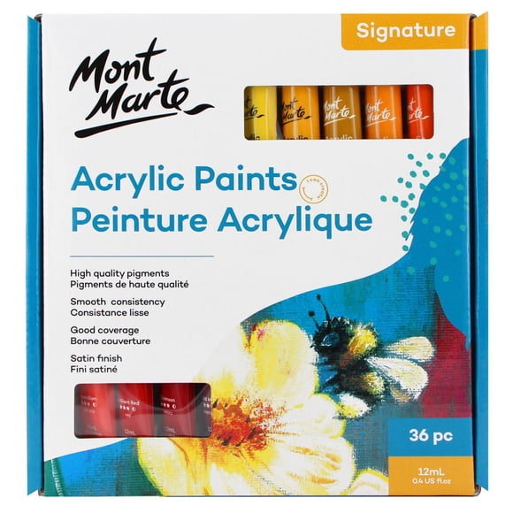 MONT MARTE acrylique Paint Set Signature, 36 Colours × 12 mL (0.4 oz)
