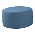 thumbnail image 3 of Elastic Ottoman Round Covers Stretch Storage Ottoman Slipcover Protector Spandex Blue, 3 of 8
