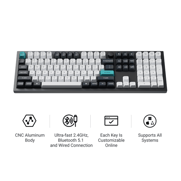 Keychron Q6 Max Hot-Swap RGB Wireless Mechanical Keyboard, Gateron