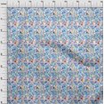 thumbnail image 4 of oneOone Cotton Jersey Light Blue Fabric Asian Floral Craft Projects Decor Fabric Printed By The Yard 58 Inch Wide, 4 of 4