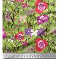 thumbnail image 1 of Soimoi Green Poly Georgette Fabric Leaves & Floral Artistic Print Fabric by Yard 52 Inch Wide, 1 of 5