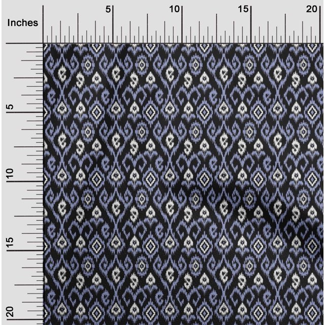oneOone Viscose Chiffon Fabric Ogee & Paisley Ikat Decor Fabric Printed BTY 42 Inch Wide