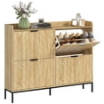thumbnail image 1 of HOMCOM Slim Shoe Cabinet, Shoe Storage Cabinet for Entryway, Hallway, Oak, 1 of 10