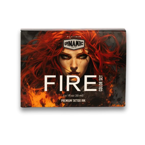 Dynamic Color Co-Fire Tattoo Ink Set: Ignite Your Artistry with 5 Bold Shades (1 oz Each) from The Dynamic Color Co. Platinum Collection.Reach Compliant Made in Spain