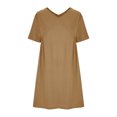 thumbnail image 4 of Jusqu'à 65 % de Rabais! Robes d'Été Mode pour Femmes 2024 Grande Taille Couleur Unie Robe à Manches Courtes, 4 of 5