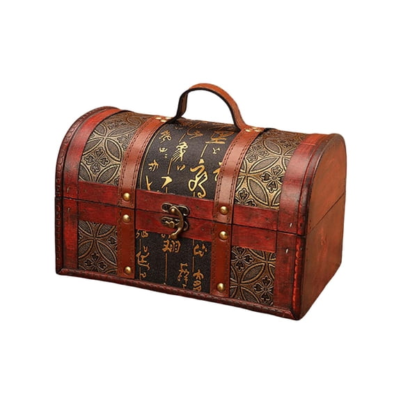 Tachiuwa Photo Props Antique Ornament Vintage Suitcase with Handle for Window Bedroom S