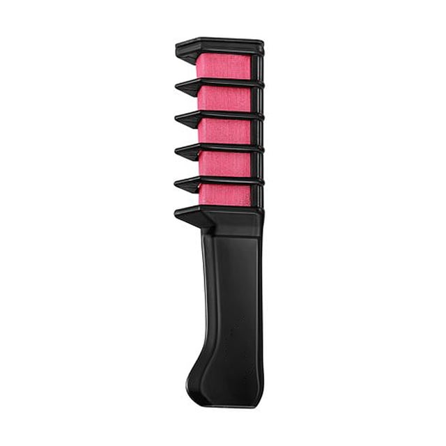 Graflsoa 5-Slot Hair Chalk Comb with Fast-Drying Applicator - Temporary Peach Red Dye, Soft & Washable, 12 Blendable Colors for Creative Styling